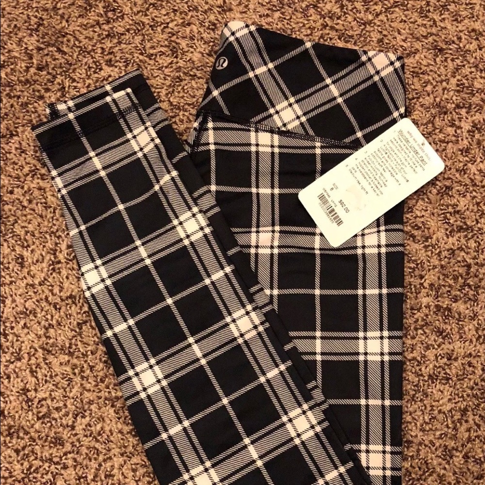 NWT Lululemon Wunder Under Plaid SZ8